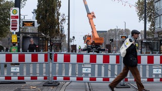 Absperrung der Bgm-Smidt-Brücke in Bremen