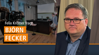 Montage: Björn Fecker am Tresen mit Schriftzug: Felix Krömer fragt... Björn Fecker