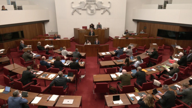 Blick ins Plenum der Bremischen Bürgerschaft in ihrer Sitzung vom 25. Februar 2025