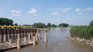 Die Baustelle der Friesenbrücke an der Ems. 