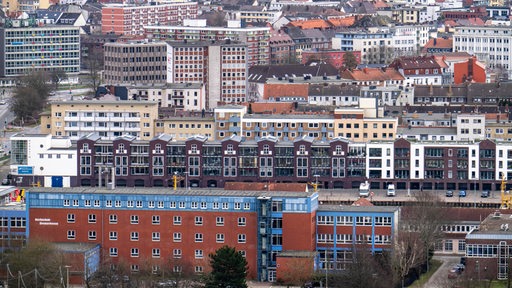 Luftaufnahme von Wohnhäusern in Bremerhaven