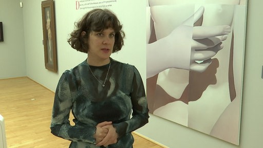 Die Künstlerin Vivian Greven beim Interview im Paula Modersohn-Becker Museum. 