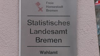 Das Eingangsschild des statistischen Landesamt Bremen.