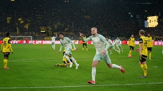 Marvin Ducksch bejubelt sein Tor gegen Dortmund.